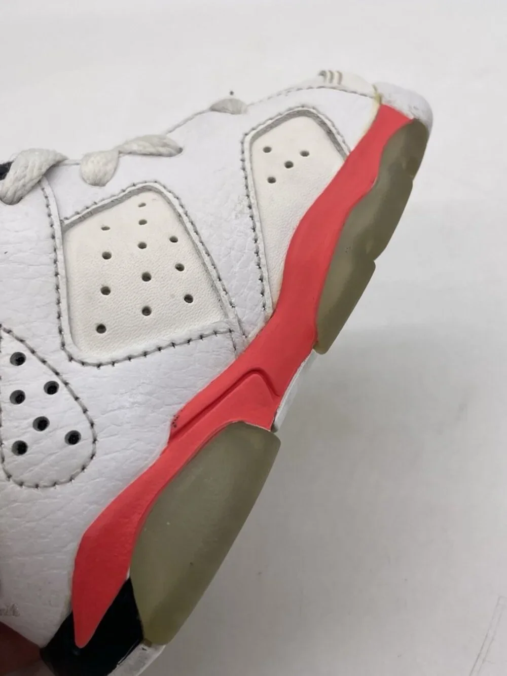Nike Air Jordan 6 Retro Low BT White Infrared Baby Toddler Shoes Size 4C